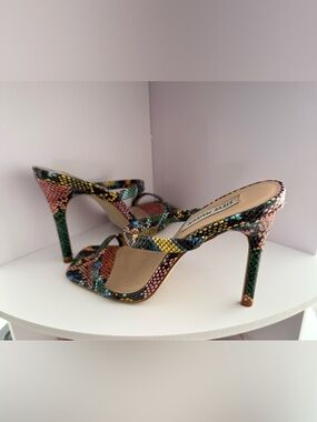 Steve Madden Multicolor Snakeskin Strappy Heels